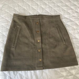 Brown/green button front skirt